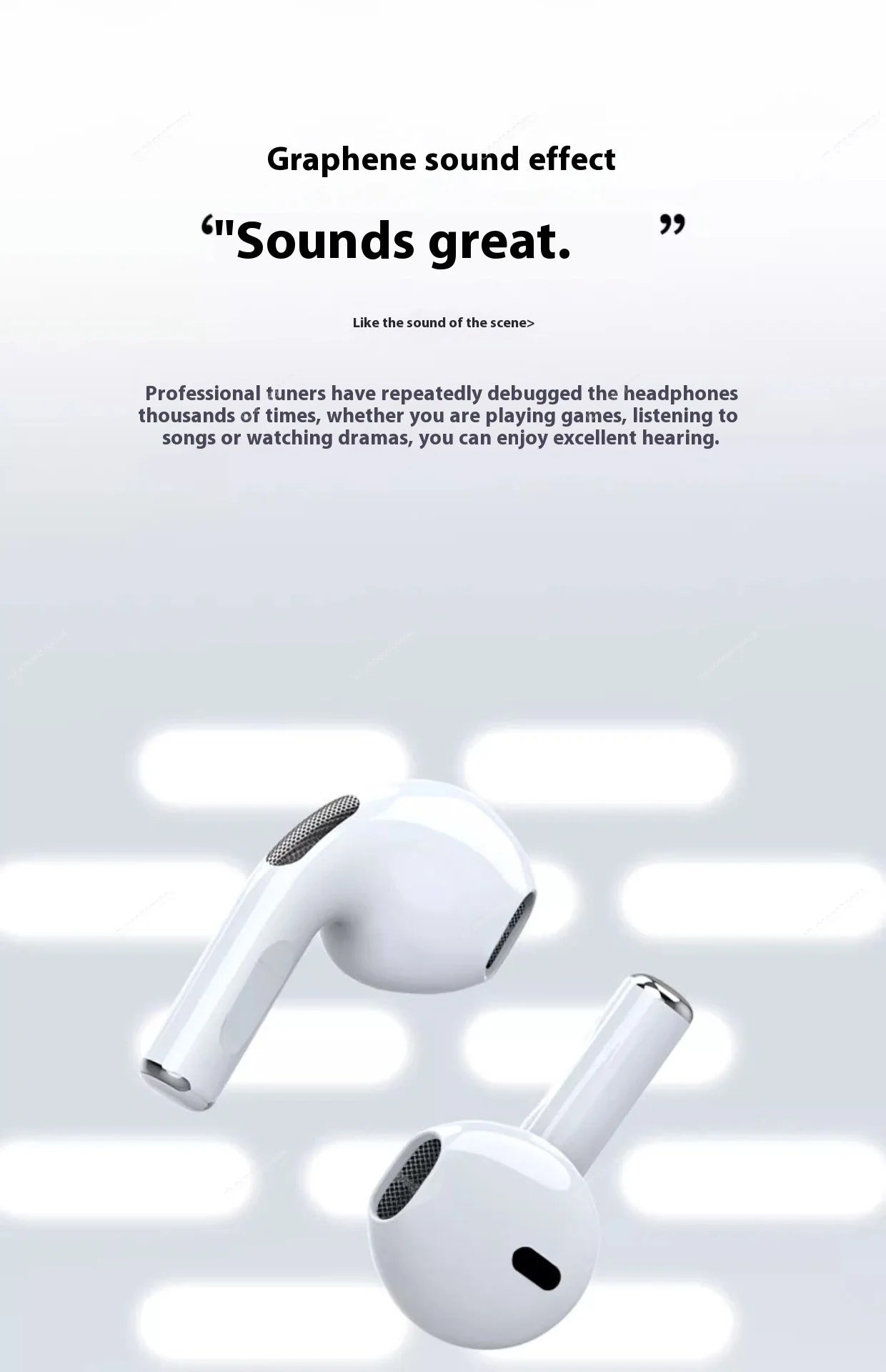 4Pcs Xiaomi Bluetooth Wireless Earphones Sleek Design Sound Quality Long Battery Life Comfortable Fit for All-Day Listening