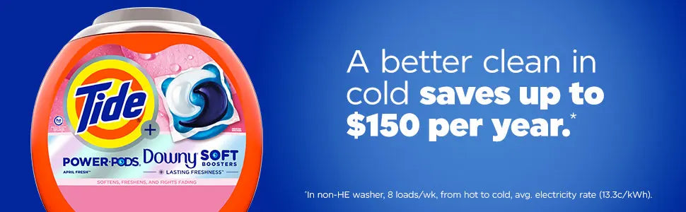 Power PODs 2-in-1 Laundry Detergent Pods with Downy Soft Boosters, Lasting Freshness with April Fresh Scent, 18/45/63 Count
