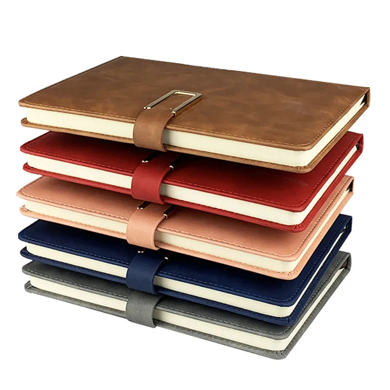 Vintage A5 Leather Notebook with Personalized Soft Cover - Perfect for Business Meetings and College Life