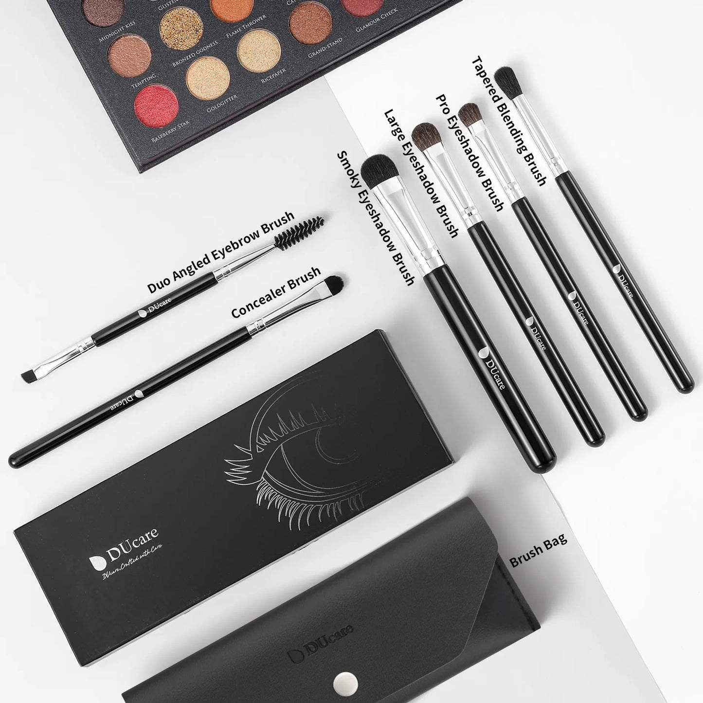 Ducare 6Pcs Cosmetic Makeup Brushes Set Eye Shadow Blending Eyeliner Eyelash Eyebrow Brushes for Make up Professional brush