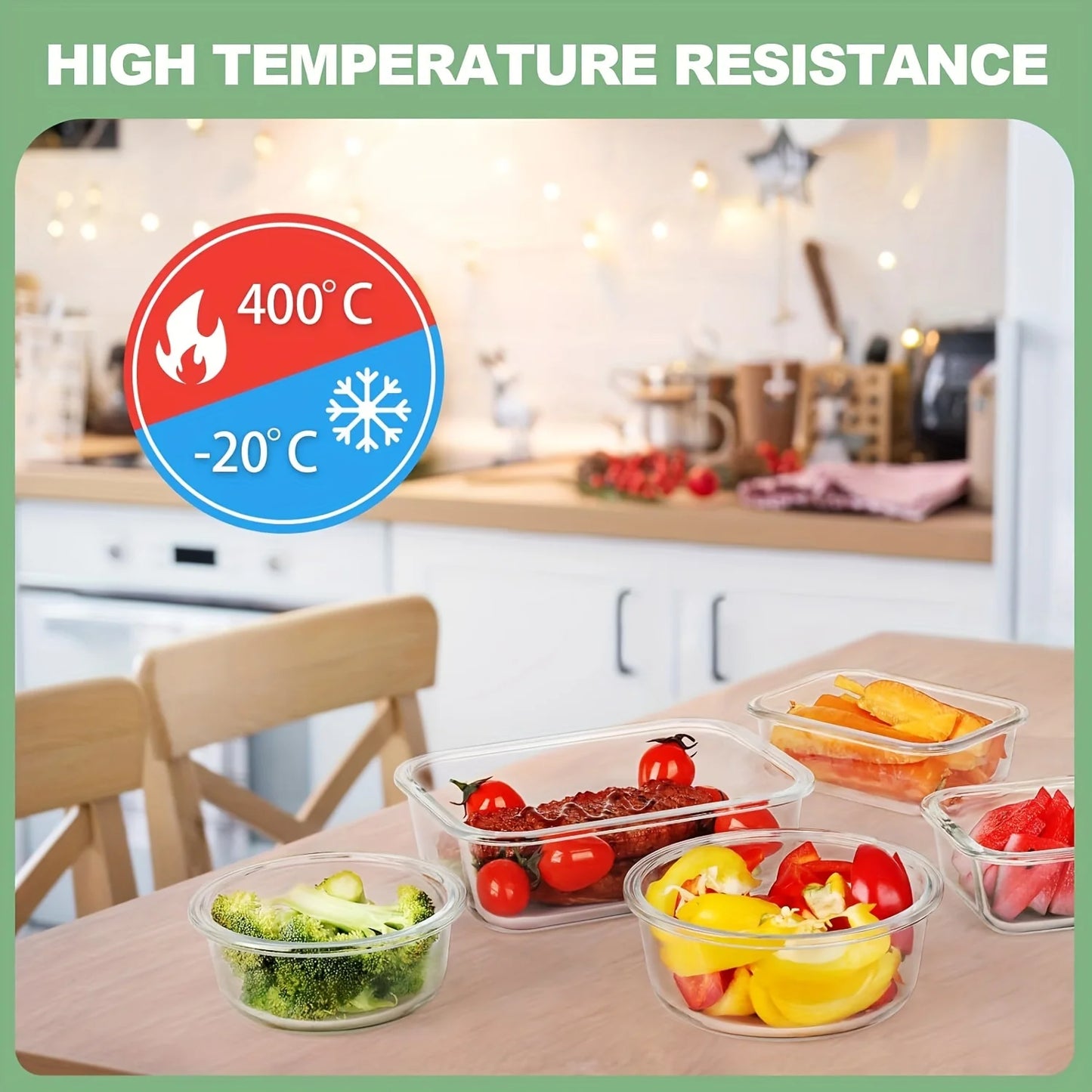 12-Piece Glass Food Storage Container Set - Airtight Leak-Proof Meal Prep Containers