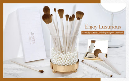 Jessup Makeup Brushes 10-14pc Makeup Brush set Synthetic Foundation Brush Powder Contour Eyeshadow Liner Blending Highlight T329