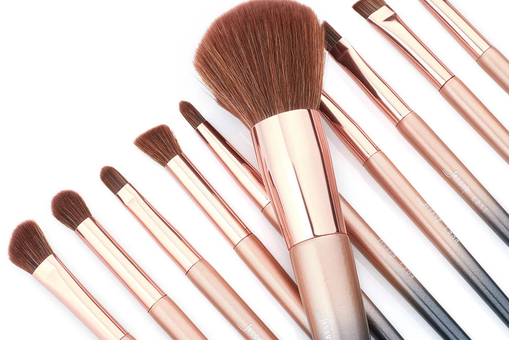 Jessup brushes 18pcs Makeup brushes set Powder Foundation Precision Blush Angled Contour Pencil Eyeshadow Eyeliner Eyebrow