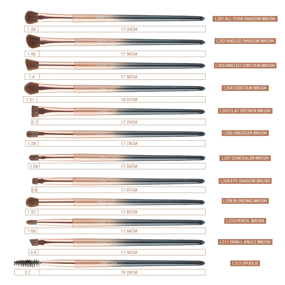 Jessup brushes 18pcs Makeup brushes set Powder Foundation Precision Blush Angled Contour Pencil Eyeshadow Eyeliner Eyebrow