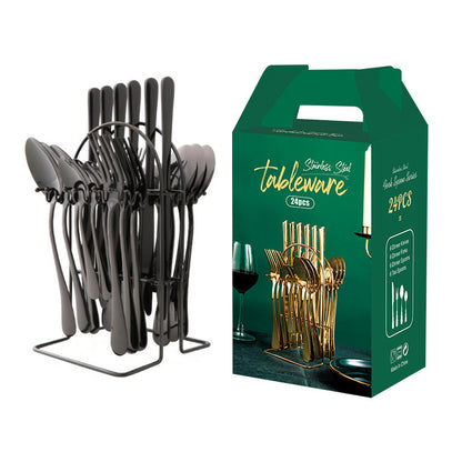Cutlery Set With Storage Rack