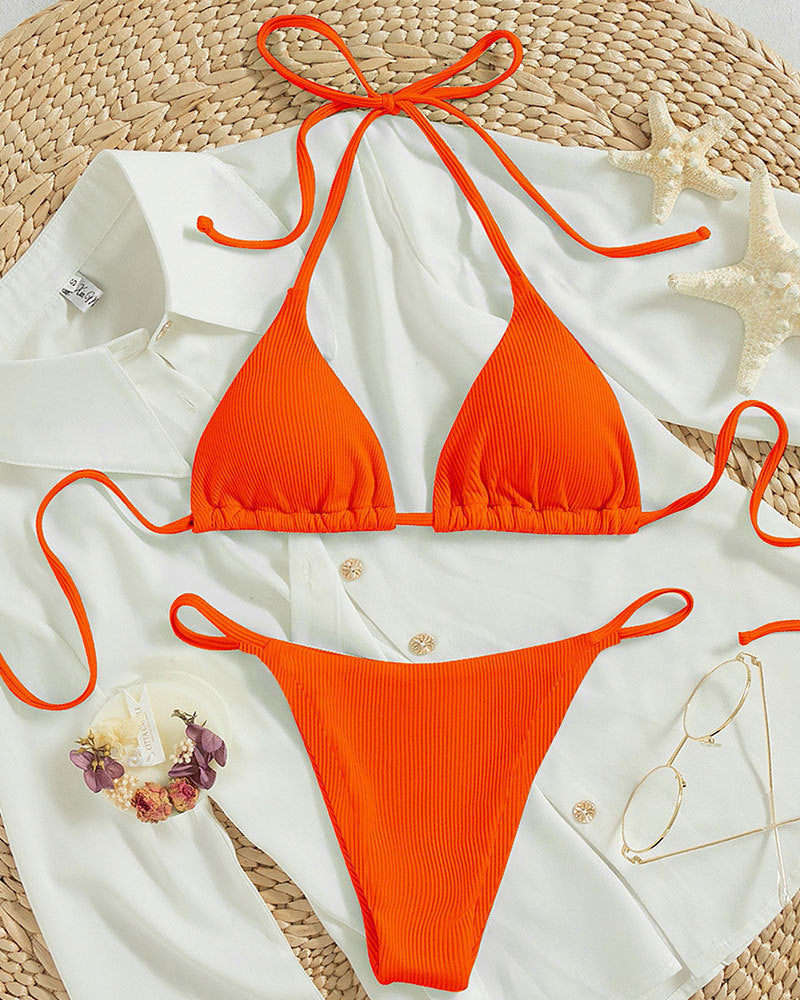 Lace Up Bikini Swimsuit