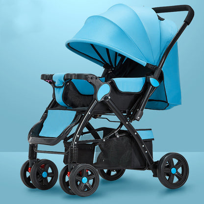 Lightweight Baby Stroller - Sit & Lie Down, Foldable with Shock Absorption