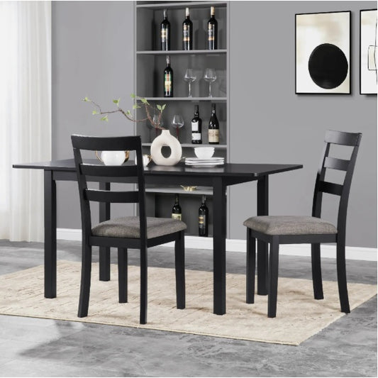 Extendable Dining Table, Modern House Dining Room Table For 4-8, Wooden Kitchen Table , Dining Room, Working Office, Home Living Room Furniture For Small Space, Black