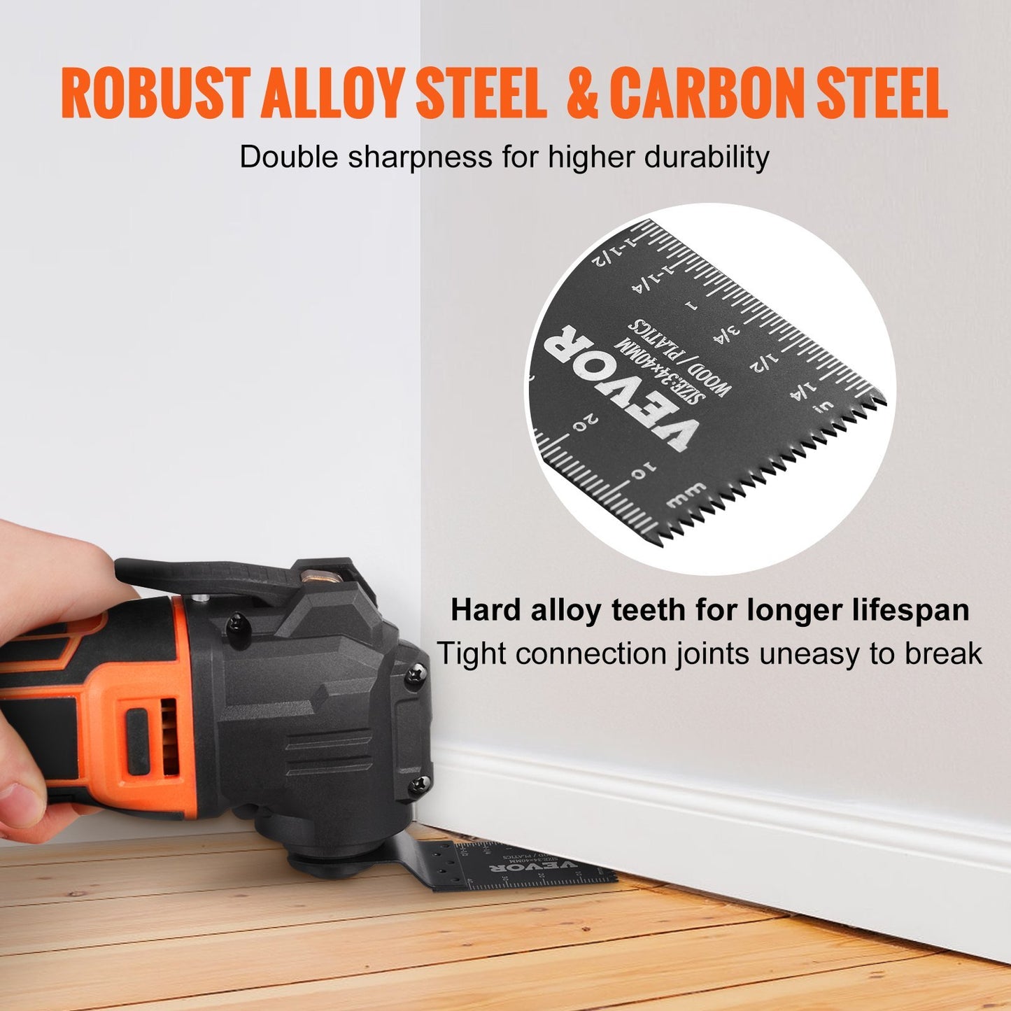 VEVOR 50PCS Oscillating Saw Blades, Universal Quick Release Oscillating Saw Blades, Multitool Tool Blades For Wood Plastic Aluminum,