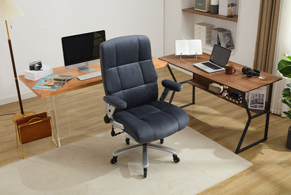 Office Chair 500lbs With Adjustable Support, Fabric Executive Computer Chair With 2D Flip-up Armrests, Ergonomic Chair Quiet Rubber Wheels, Extra Wide Seat, Adjustable Headrest