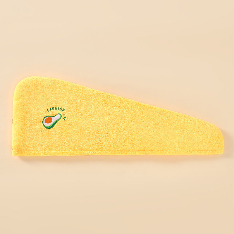 Coral Velvet Cartoon Embroidery For Woman With Dry Hair Hat