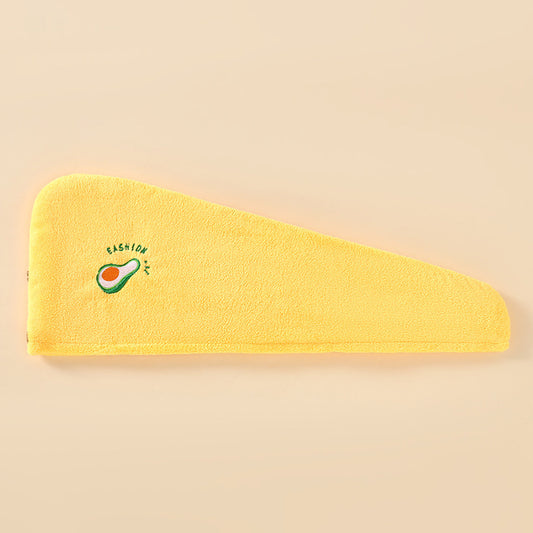 Coral Velvet Cartoon Embroidery For Woman With Dry Hair Hat