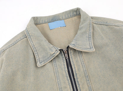 Mud colour Denim Coat For Men