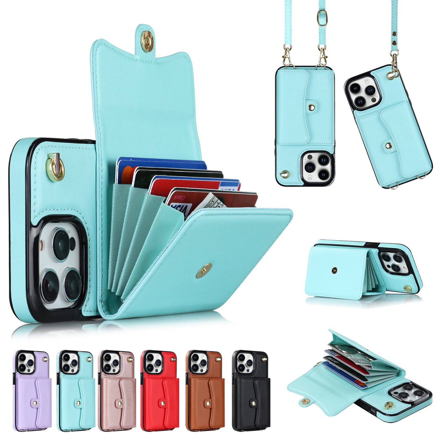 Crossbody Card Holder Phone Case Multi-function