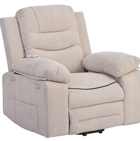 Massage Recliner,Power Lift Chair For Elderly With Adjustable Massage And Heating Function,Recliner Chair With Infinite Position And Side Pocket For Living Room