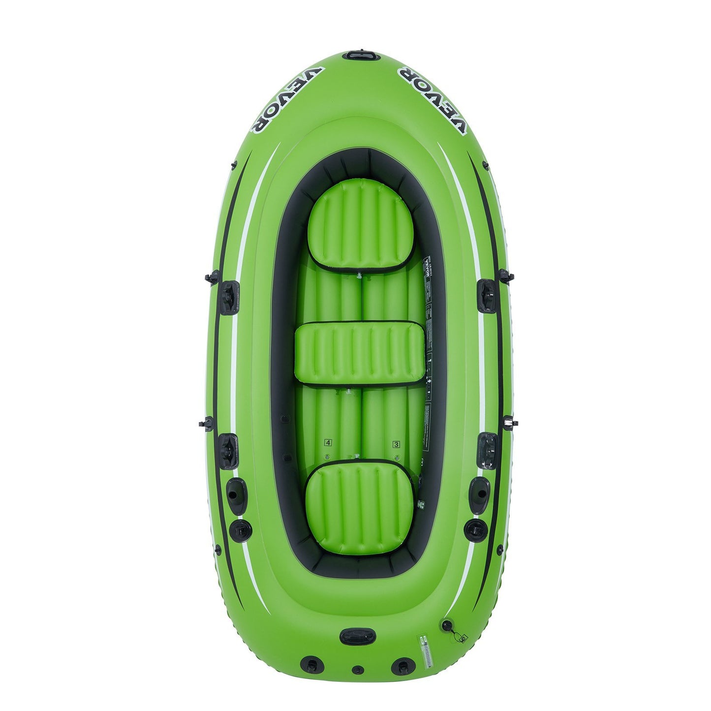 VEVOR Inflatable Boat, 5-Person Inflatable Fishing Boat, Strong PVC Portable Boat Raft Kayak,  Aluminum Oars, High-Output Pump, Fishing Rod Holders, And 2 Seats, 1100 Lb Capacity For Adults, Kids