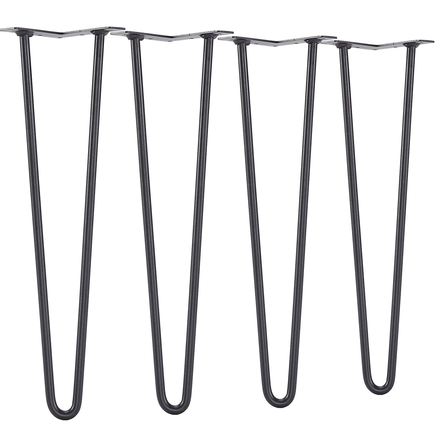 VEVOR Hairpin Furniture Legs, Metal Home DIY Projects For Nightstand, Coffee Table, Desk, 500lbs Load Capacity With Rubber Floor Protectors, Metal Heavy Duty Sturdy Modern Table Legs, 4PCS Black