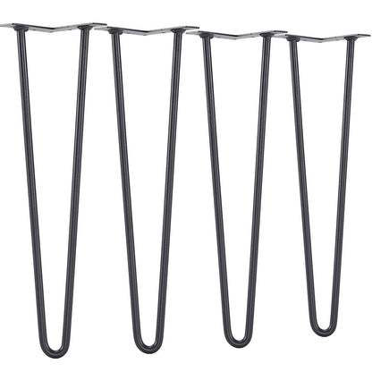 VEVOR Hairpin Furniture Legs, Metal Home DIY Projects For Nightstand, Coffee Table, Desk, 500lbs Load Capacity With Rubber Floor Protectors, Metal Heavy Duty Sturdy Modern Table Legs, 4PCS Black