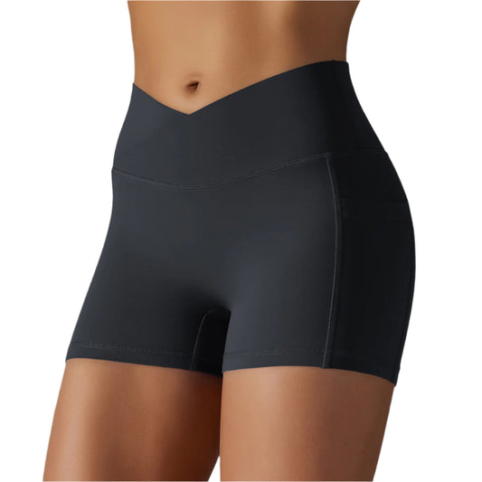 Yoga Shorts With Phone Pocket Design Fitness Sports Pants For Women
