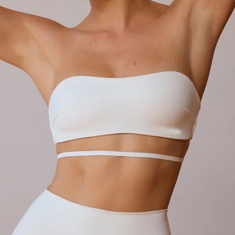 Sports Workout Beauty Back Tube Top With Chest Pad Yoga Vest