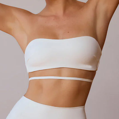 Sports Workout Beauty Back Tube Top With Chest Pad Yoga Vest