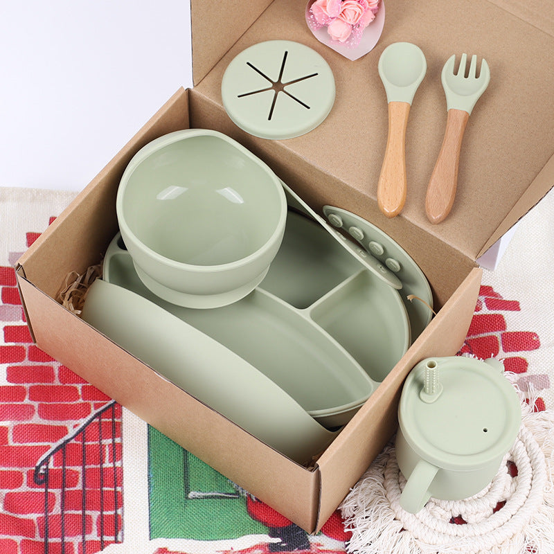 Baby Silicone Seven-piece Tableware Set