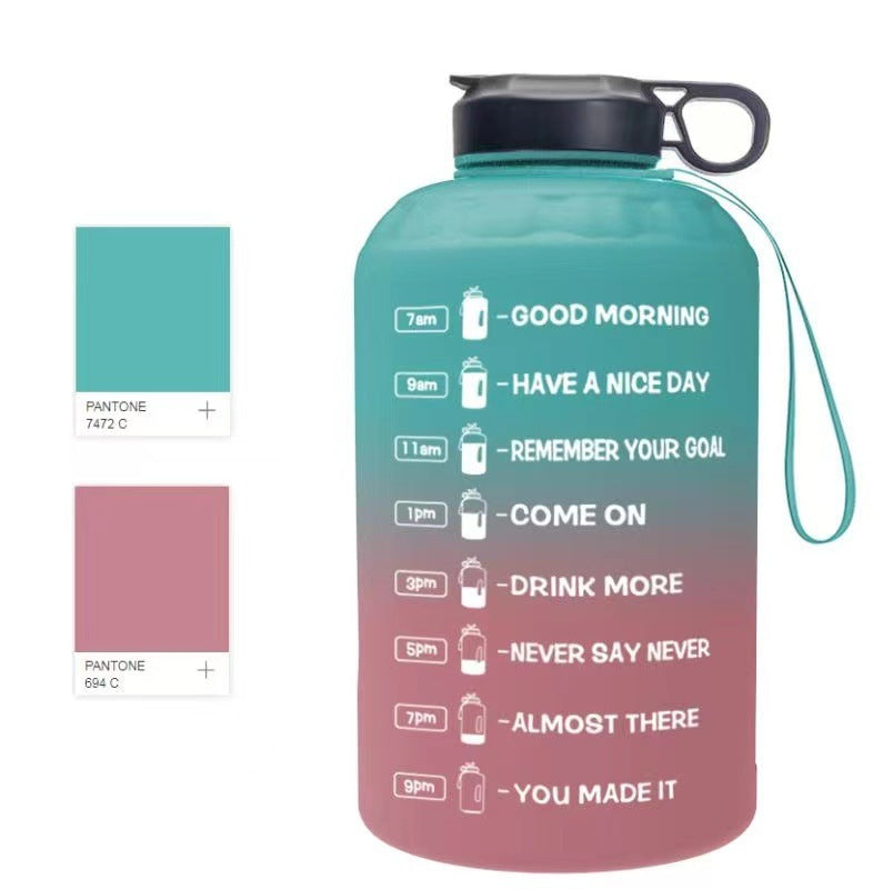 Creative Gradient Portable Plastic Big Water Bottle