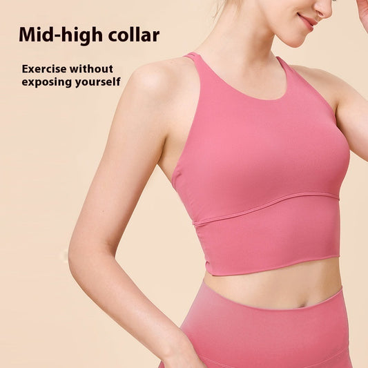 Beauty Back Yoga Bra Double-shoulder Strap Cross High Strength Shockproof