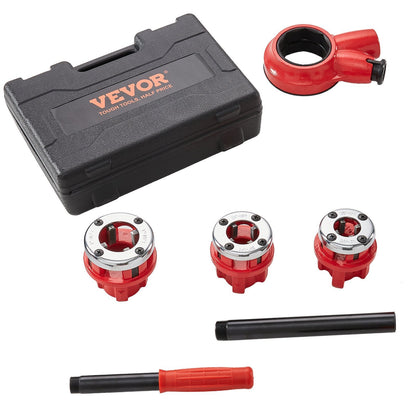 VEVOR  Pipe Threader Kit, Manual Pipe Threader, Portable Pipe Threading Tool Set With 3PCS NPT , Storage Case For Galvanized Aluminum Iron Copper Pipes