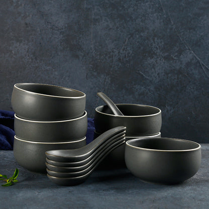Simple Ceramic Tableware Western Food Bowls Underglaze Plates