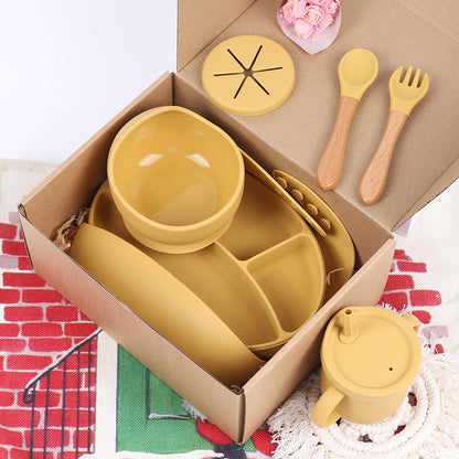 Baby Silicone Seven-piece Tableware Set