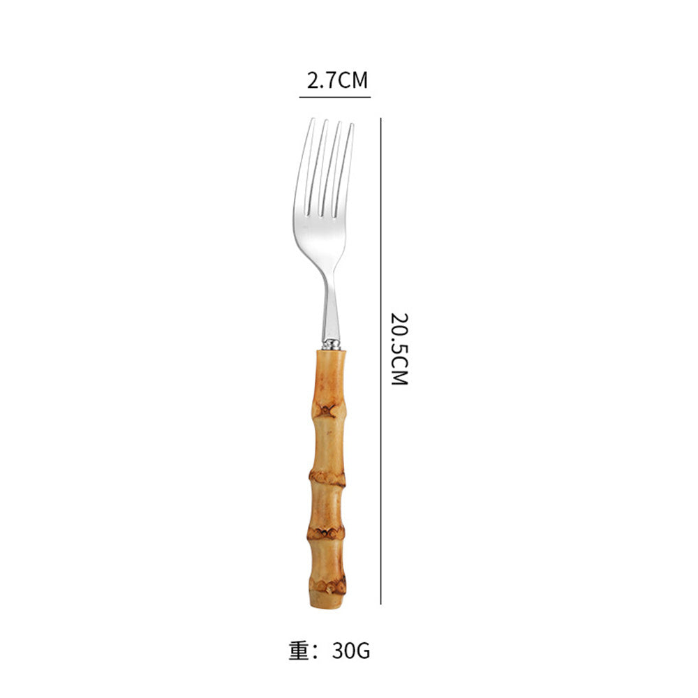 Creative Bamboo Tableware Stainless Steel Steak Cutlery