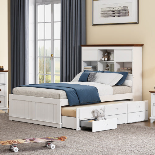 Bed With Trundle Bed And 3 Spacious  Bed Drawers