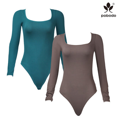 Square neckLong Sleeved Jumpsuit