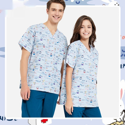 Polyester Cotton Printed Doctor and Nurse Work Uniforms