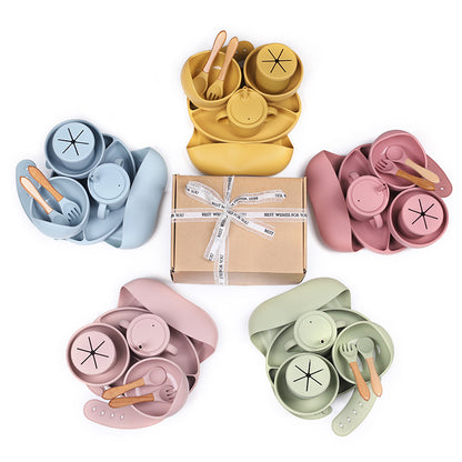 Baby Silicone Seven-piece Tableware Set