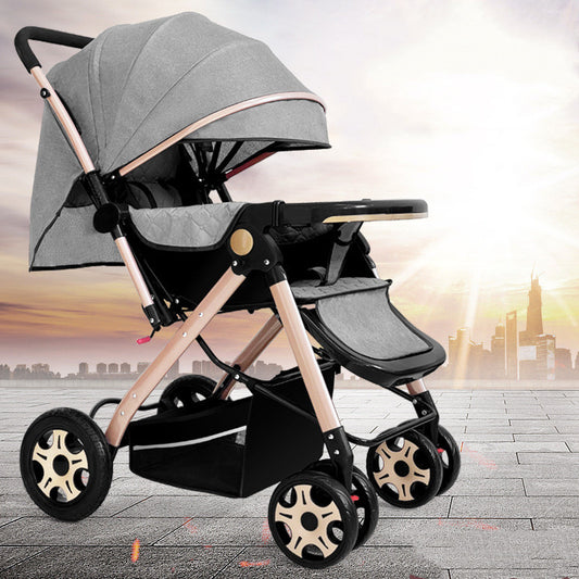 Lightweight Baby Stroller - Sit & Lie Down, Foldable with Shock Absorption