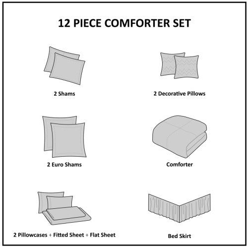 12 Piece Set With Cotton Bed Sheets