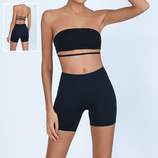 Sports Workout Beauty Back Tube Top With Chest Pad Yoga Vest