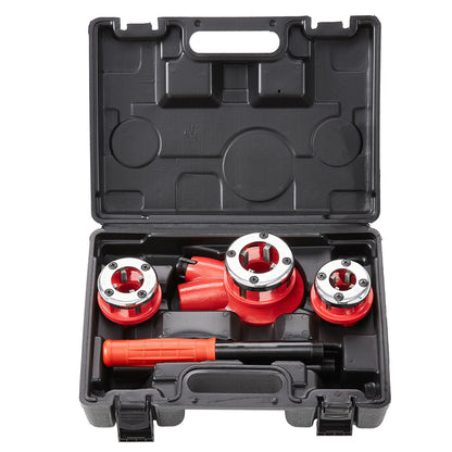 VEVOR  Pipe Threader Kit, Manual Pipe Threader, Portable Pipe Threading Tool Set With 3PCS NPT , Storage Case For Galvanized Aluminum Iron Copper Pipes