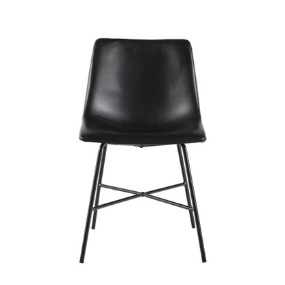 Modern Cushioned Dining Chair With Metal X-base