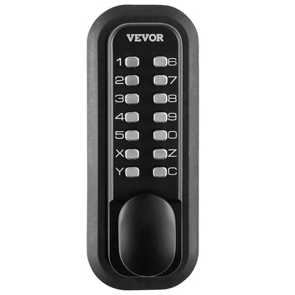 VEVOR Mechanical Keyless Entry Door Lock, 14 Digit Keypad, Outdoor Gate Door Locks Set With Surface-mounted Latch, Water-proof Zinc Alloy, Keypad And Knob, Easy To Install, For Garden, Garage, Yard