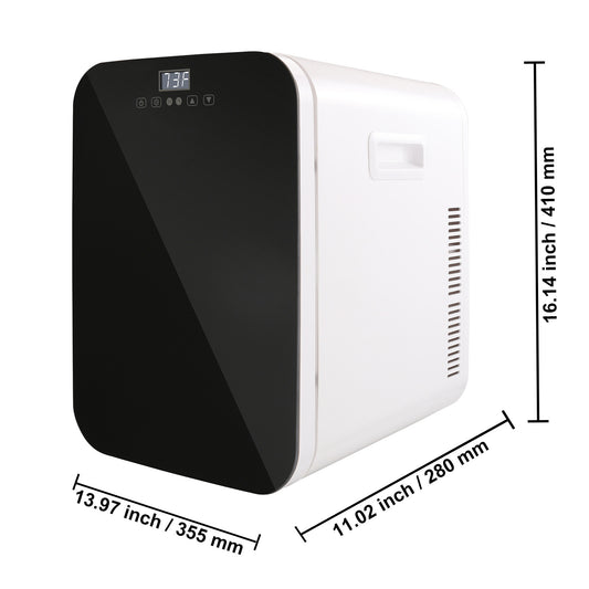 Vevor Mini Fridge For Bedroom, 20L Skincare Fridge With Touch Screen Temper Control, Outage Memory Small Beverage Refrigerator For Makeup Drink Food, AC DC Cooler Heater For Office Dorm Car, Black