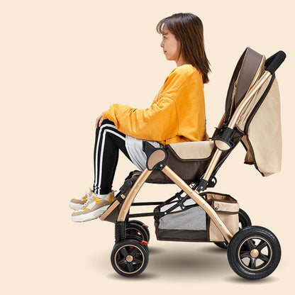Lightweight Baby Stroller - Sit & Lie Down, Foldable with Shock Absorption