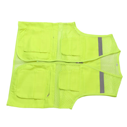 Reflective Vest High Visibility Waterproof Breathable Mesh Safety Vest for Construction Site Night Travel 2XL Fluorescent Green