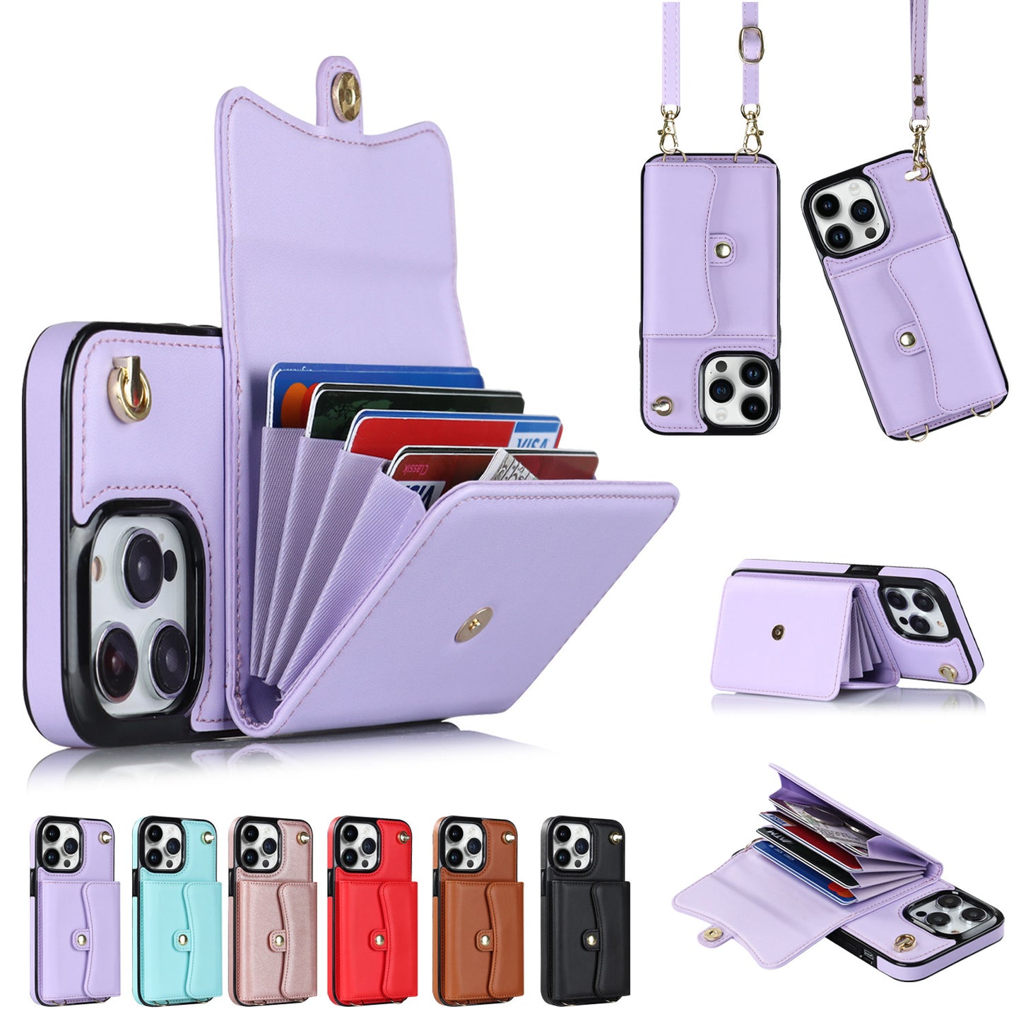 Crossbody Card Holder Phone Case Multi-function