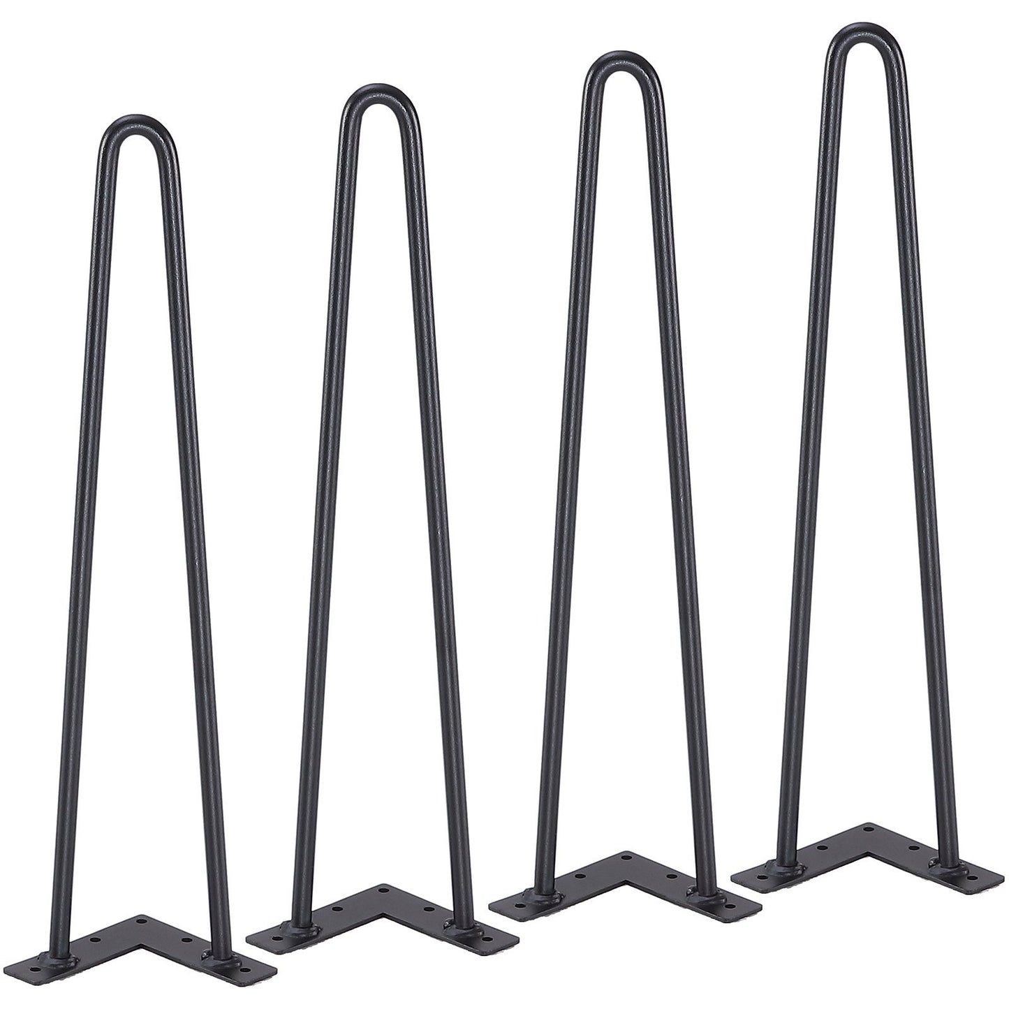 VEVOR Hairpin Furniture Legs, Metal Home DIY Projects For Nightstand, Coffee Table, Desk, 500lbs Load Capacity With Rubber Floor Protectors, Metal Heavy Duty Sturdy Modern Table Legs, 4PCS Black