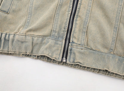Mud colour Denim Coat For Men