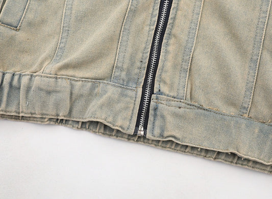 Mud colour Denim Coat For Men