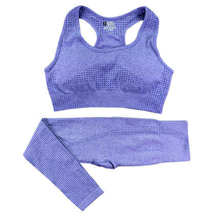 abundance 2PCS Seamless Yoga Set Women Tracksuit High Waist Leggings Workout Sportswear Gym Clothing Fitness Crop Top Sports Suits Gym Set